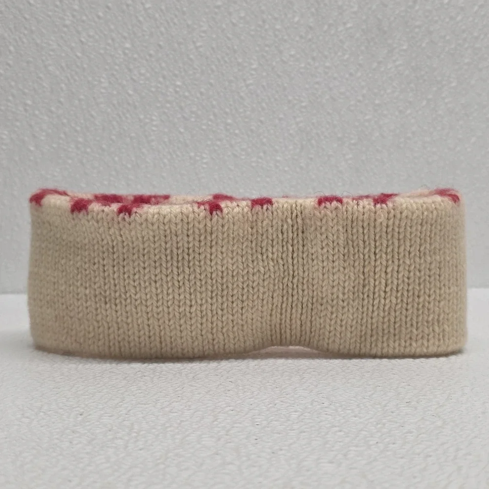 Vintage Eddie Bauer Wool White Red Blue Winter Headband